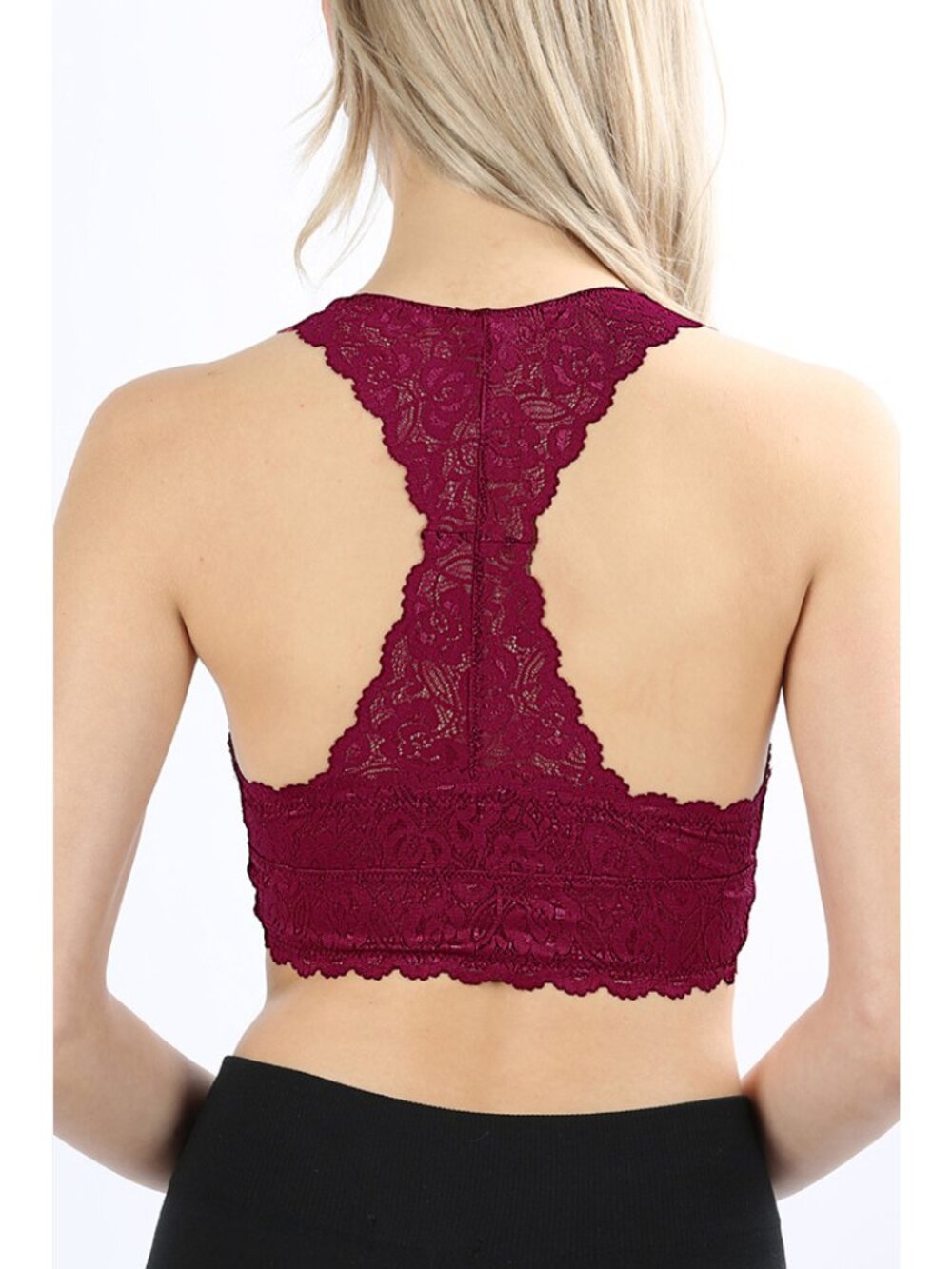 Racer Back Stretch Lace Bralette - Picture 5 of 5